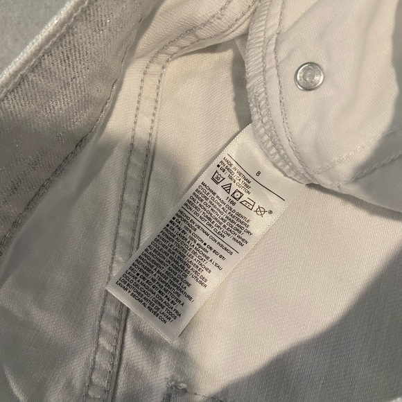 NWT Old Navy Size 8 Silver Shine Metallic Zip Stretch Denim A Line Mini Skirt - Picture 9 of 12